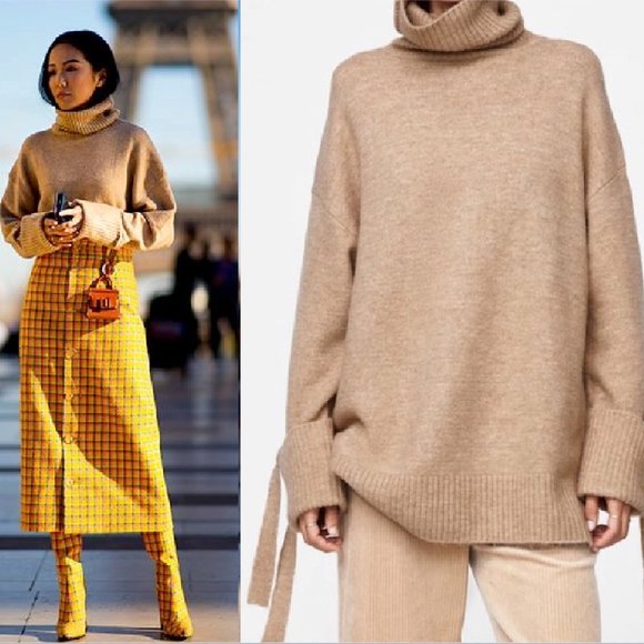 zara camel turtleneck